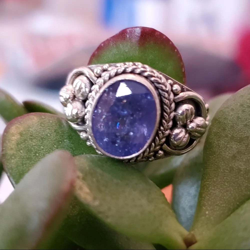 Artisan Rough Cut Tanzanite In SS Ring Sz 8 (NWOT) New Without Tags - Picture 3 of 16